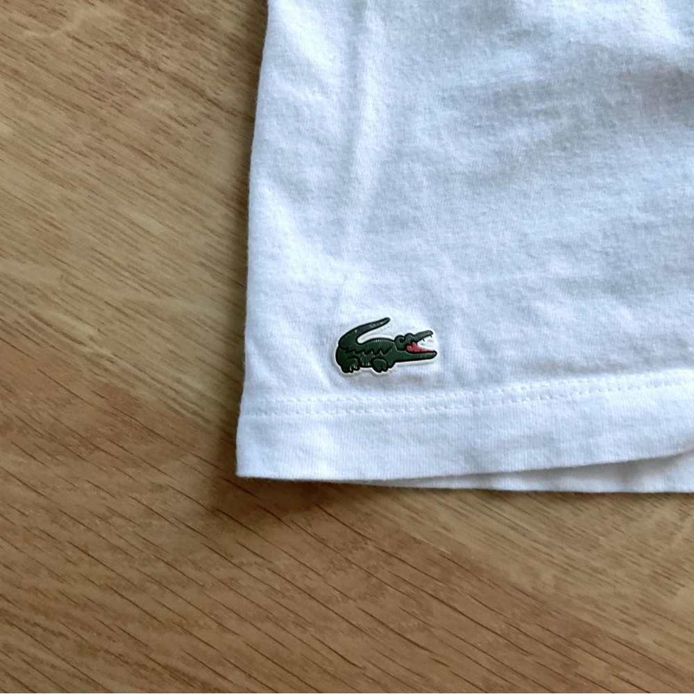 Lacoste White Crewneck T-Shirt, mens size Medium, EUC